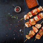 chicken-skewers-with-slices-sweet-peppers-dill-tasty-food-weekend-meal-top-view-flat-lay